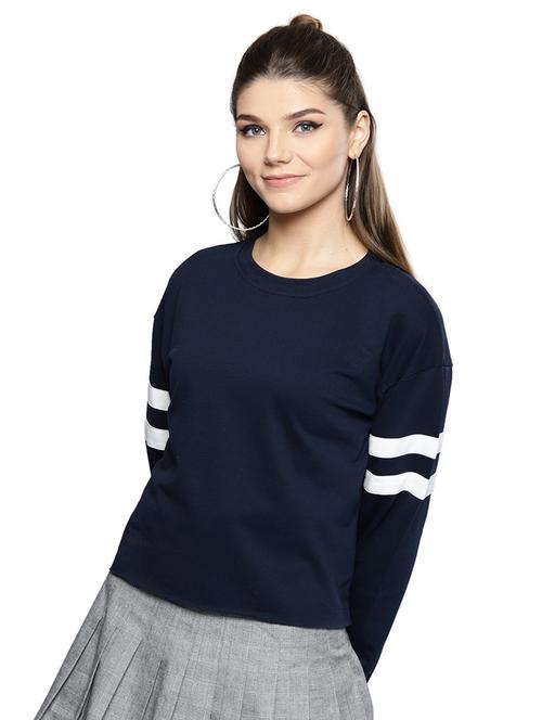 round neck striped sweatshirt - 19145645 - Very Small Image - 1