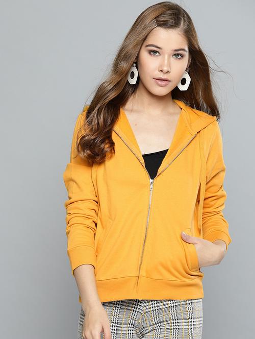 zip up solid sweatshirt - 19145662 - Very Small Image - 1