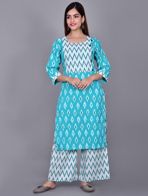 printed kurta palazzo set - 19145752 - Very Small Image - 1