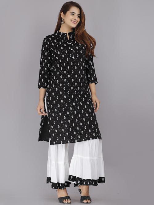 printed kurta sharara suit set - 19145789 - Very Small Image - 1