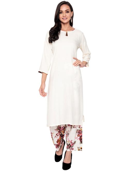 solid kurta palazzo set - 19145802 - Very Small Image - 1