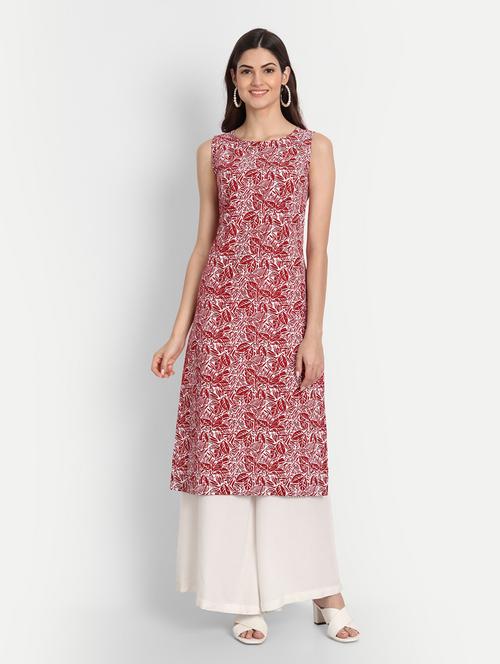 printed straight kurta - 19145858 - Very Small Image - 1