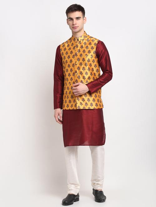 kurta pyjama with nehru jacket - 19147403 - Very Small Image - 1