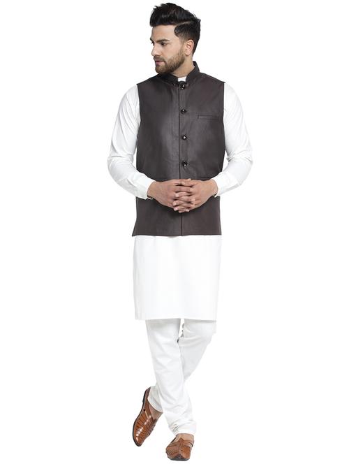 kurta pyjama with nehru jacket - 19147430 - Very Small Image - 1