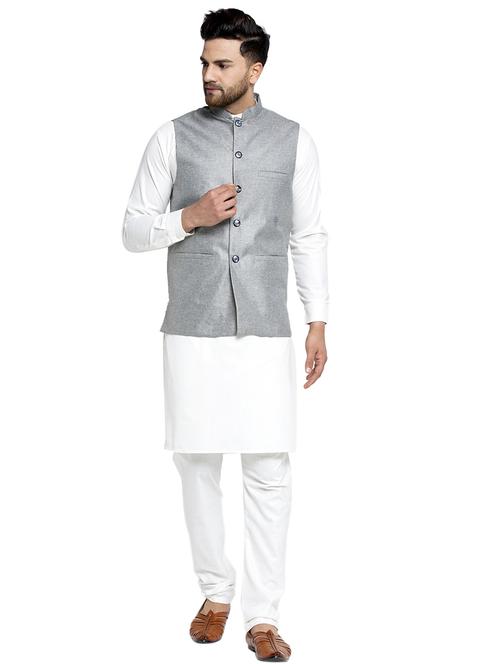 kurta pyjama with nehru jacket - 19147431 - Very Small Image - 1
