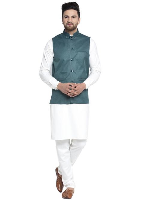 kurta pyjama with nehru jacket - 19147434 - Very Small Image - 1