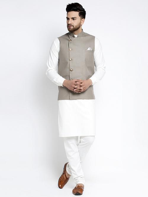 kurta pyjama with nehru jacket - 19147437 - Very Small Image - 1
