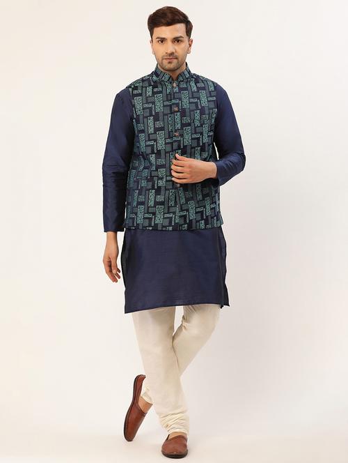kurta pyjama with nehru jacket - 19147471 - Very Small Image - 1