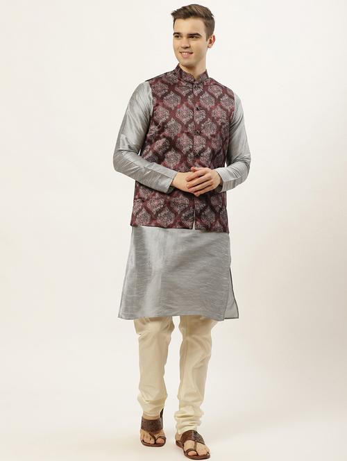 kurta pyjama with nehru jacket - 19147473 - Very Small Image - 1