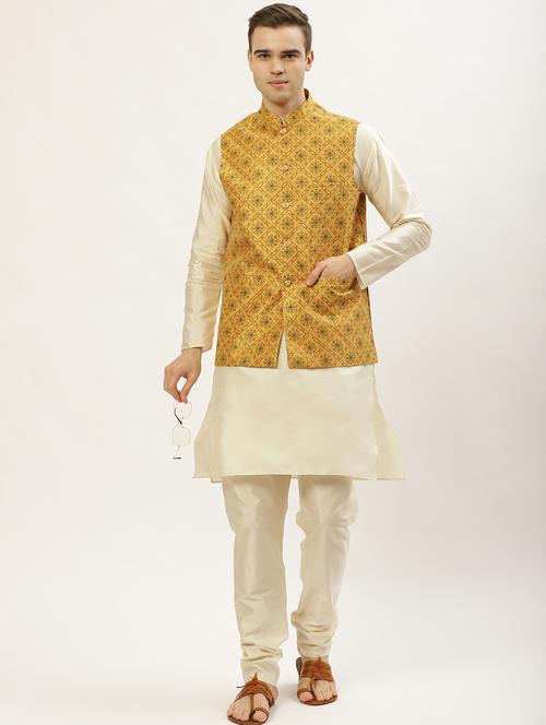 kurta pyjama with nehru jacket - 19147478 - Very Small Image - 1
