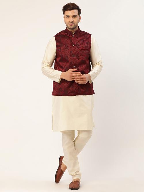 kurta pyjama with nehru jacket - 19147480 - Very Small Image - 1