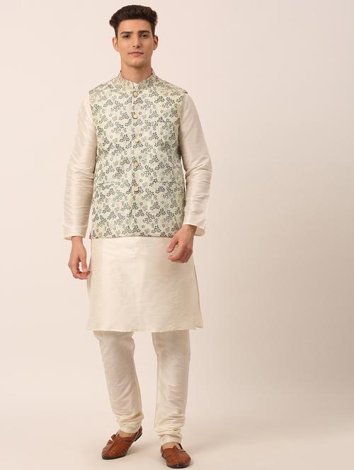 kurta pyjama with nehru jacket - 19147495 - Very Small Image - 1