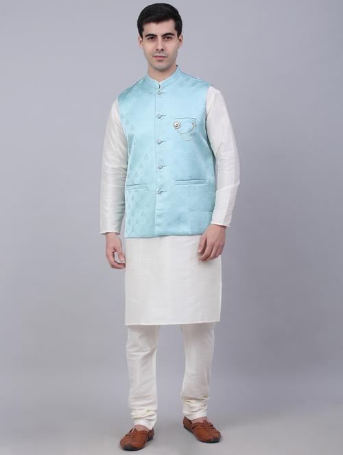 kurta pyjama with nehru jacket - 19147534 - Very Small Image - 1