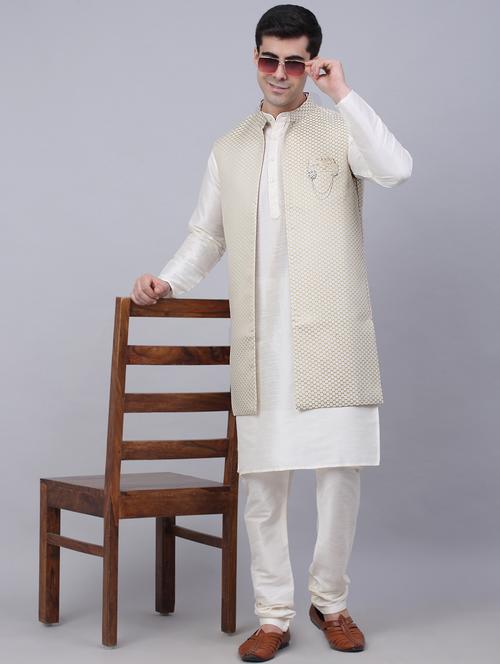 kurta pyjama with nehru jacket - 19147540 - Very Small Image - 1