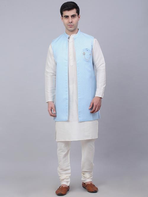kurta pyjama with nehru jacket - 19147541 - Very Small Image - 1