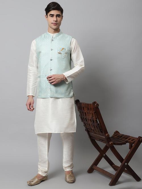 kurta pyjama with nehru jacket - 19147550 - Very Small Image - 1