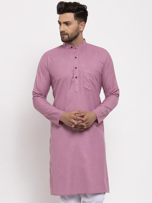 purple mandarin collar kurta - 19147570 - Very Small Image - 1