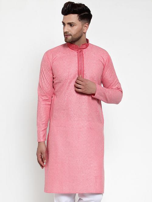 pink cotton long kurta - 19147738 - Very Small Image - 1