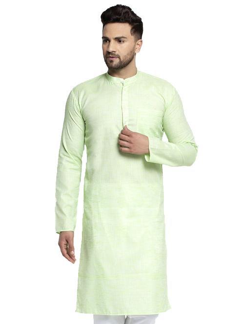 green linen long kurta - 19147835 - Very Small Image - 1