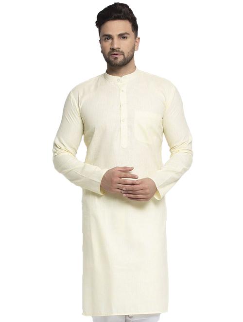 yellow linen long kurta - 19147837 - Very Small Image - 1