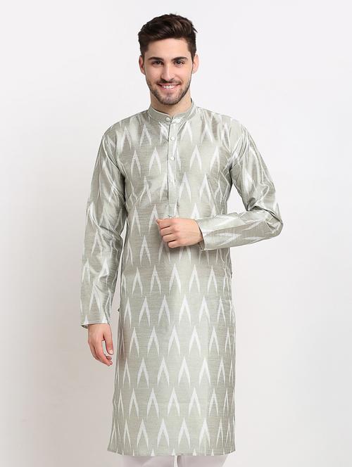 silver zigzag print long kurta - 19147889 - Very Small Image - 1