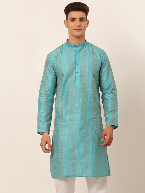 mandarin neck embroidered work straight kurta - 19147994 - Very Small Image - 1