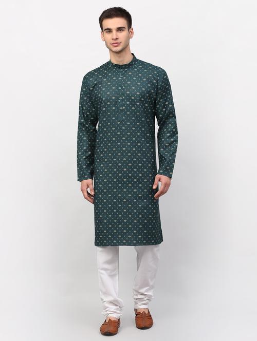 olive cotton kurta pyjama ethnic wear - 19148334 - Very Small Image - 1