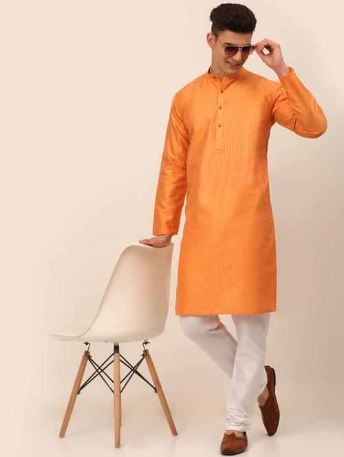 peach silk blend kurta pyjama ethnic wear - 19148574 - Very Small Image - 1
