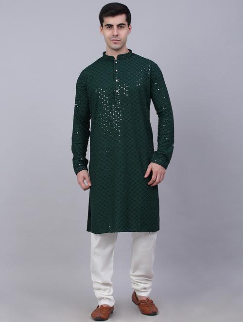 olive cotton kurta pyjama ethnic wear - 19148629 - Very Small Image - 1