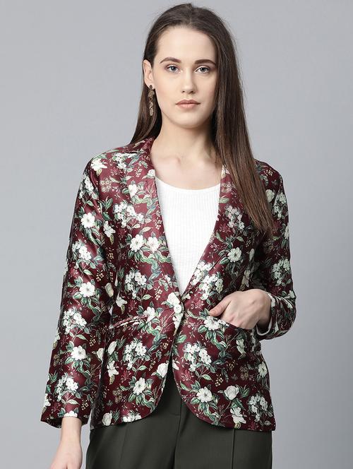 lapel neck printed blazer - 19148952 - Very Small Image - 1
