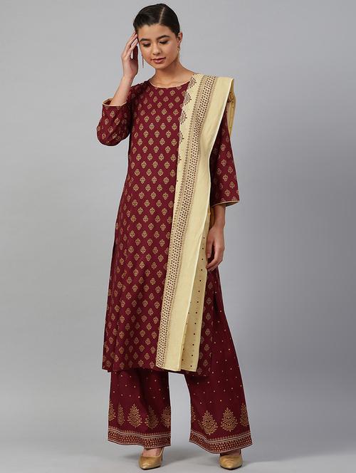 printed kurta palazzo set - 19149041 - Very Small Image - 1