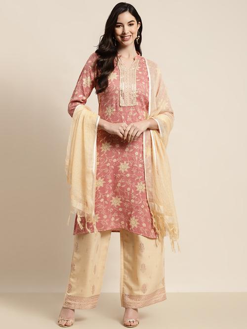 printed kurta palazzo set - 19149046 - Very Small Image - 1