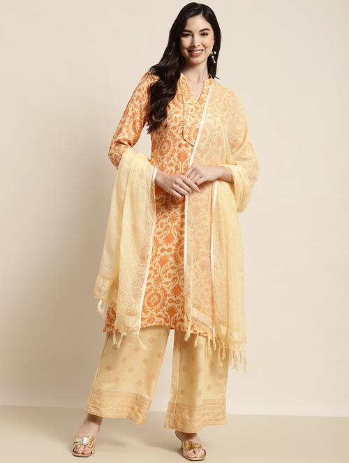 printed kurta palazzo set - 19149058 - Very Small Image - 1