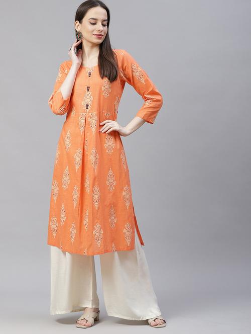 orange printed suit set - 19149855 - Very Small Image - 1