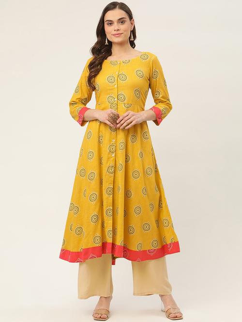 embroidered flared kurta - 19149941 - Very Small Image - 1