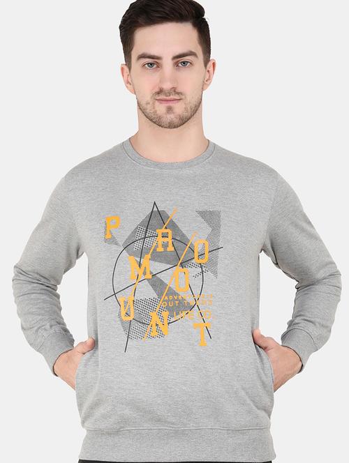 grey fleece chest print sweatshirt - 19157508 - Very Small Image - 1
