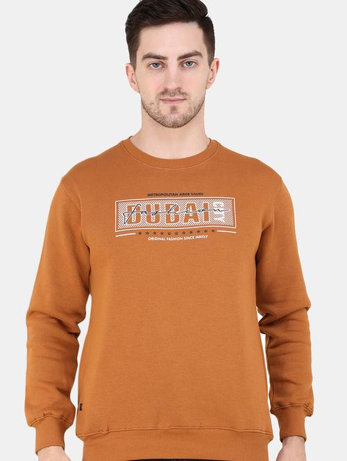 orange fleece chest print sweatshirt - 19157522 - Very Small Image - 1