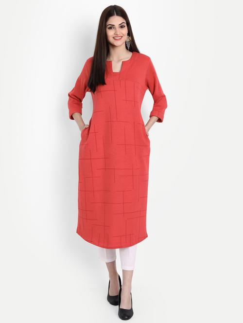 red printed a-line kurta - 19157546 - Very Small Image - 1