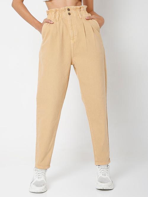 beige solid denim jean - 19157731 - Very Small Image - 1