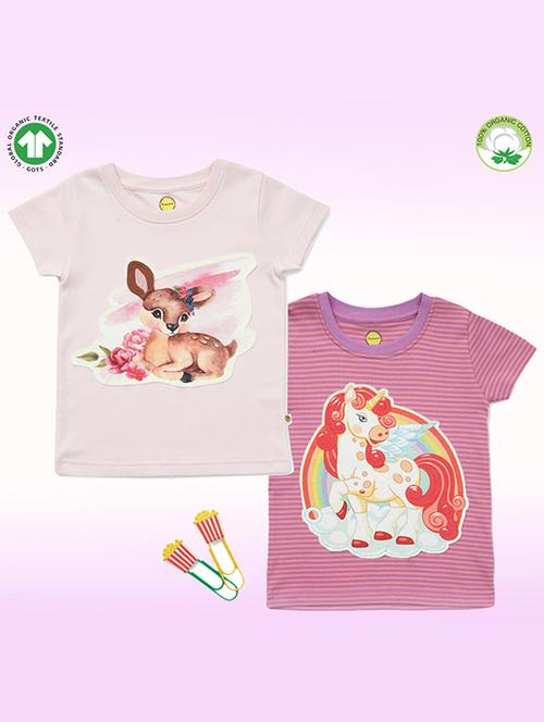 girls pack of 2 printed regular tee - 19157760 - Very Small Image - 1
