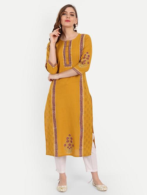 printed straight kurta - 19158085 - Very Small Image - 1