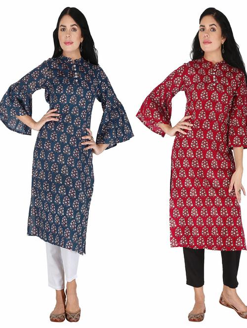 women's kurta combo - 19158159 - Very Small Image - 1