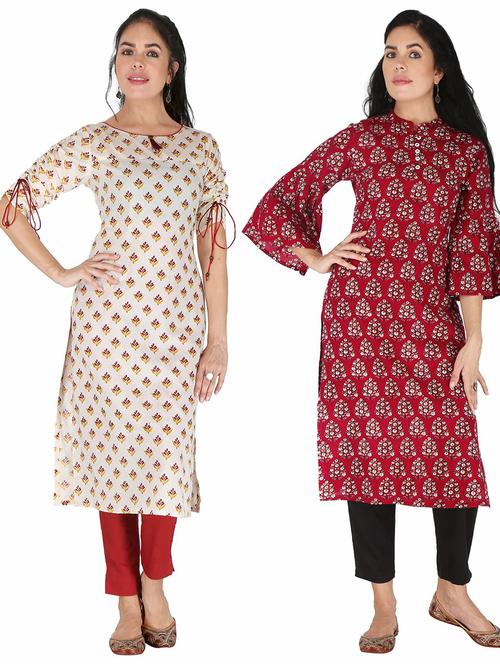 women's straight kurta - 19158175 - Very Small Image - 1