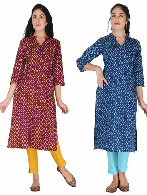 women's straight kurta - 19158286 - Very Small Image - 1