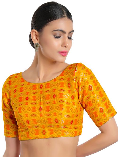yellow cotton blend regular blouse - 19159641 - Very Small Image - 1