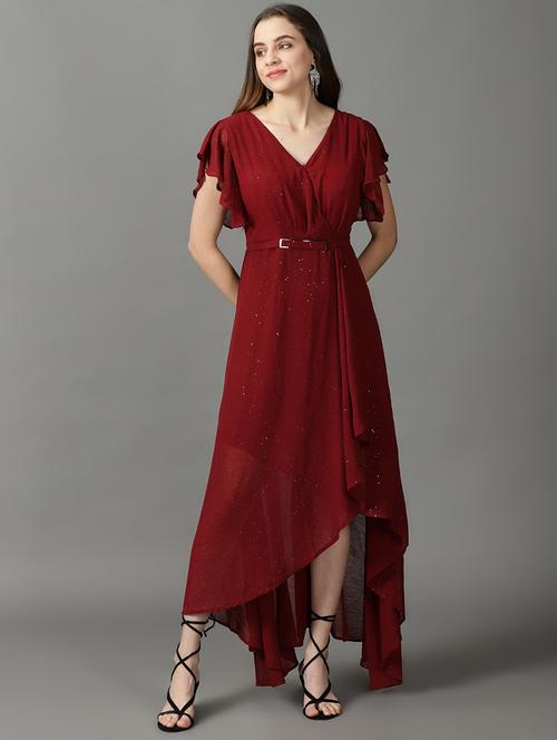 women's high low solid dress - 19159668 - Very Small Image - 1