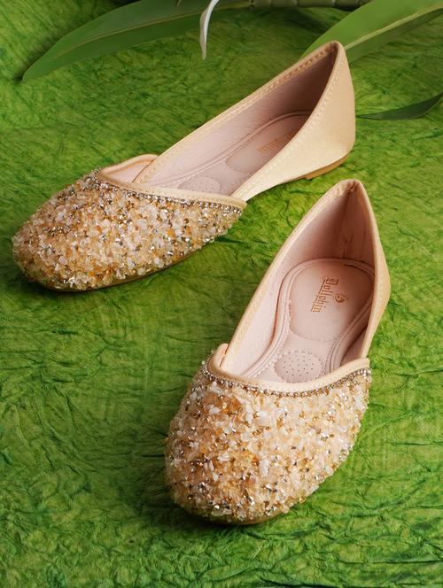 gold embellished slip on ballerina - 19159942 - Very Small Image - 1