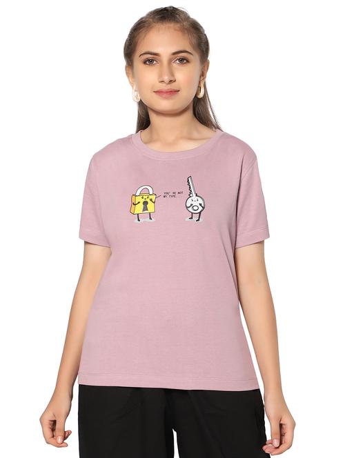 purple printed crop tee - 19160213 - Very Small Image - 1