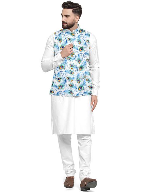 men printed classic waist coat - 19160818 - Very Small Image - 1