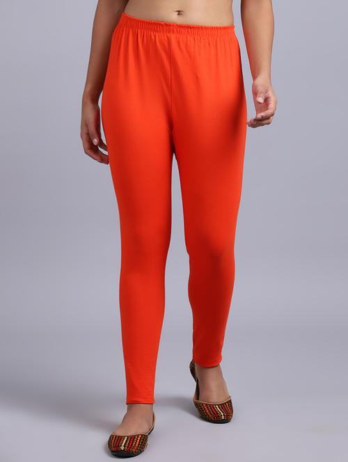 orange cotton lycra leggings - 19161495 - Very Small Image - 1